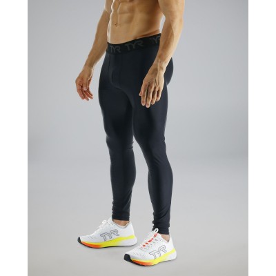 Мужские компрессионные тайтсы TYR Men's Compression Full Length Leggings - Solid (MCTFSO3A-001)