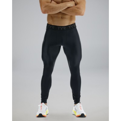 Мужские компрессионные тайтсы TYR Men's Compression Full Length Leggings - Solid (MCTFSO3A-001)