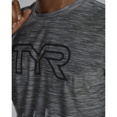 Футболка чоловіча з короткими рукавами TYR Men's Airtec Big Logo Tee – Solid (T44000-252)