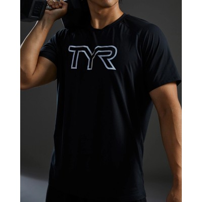 Футболка чоловіча з короткими рукавами TYR Men's ClimaDry Big Logo Tech Tee - Solid (MPTRSL3A-001)