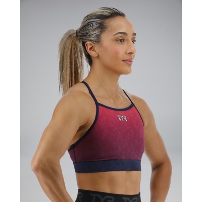 Спортивний жіночій топ TYR Women's Base Kinetic High Neck Sports Bra – Ember (FGHEM3A-611)