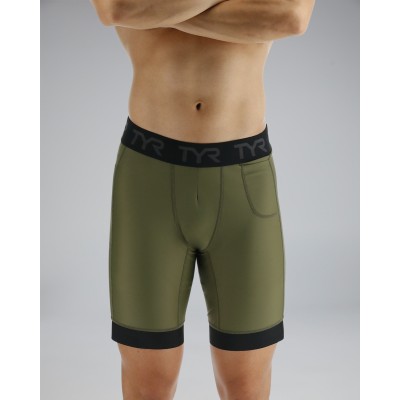 Мужские компрессионные шорты TYR Men's Compression Shorts – Solid (MCSLSO3A-932)