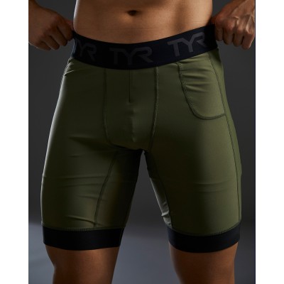 Мужские компрессионные шорты TYR Men's Compression Shorts – Solid (MCSLSO3A-932)