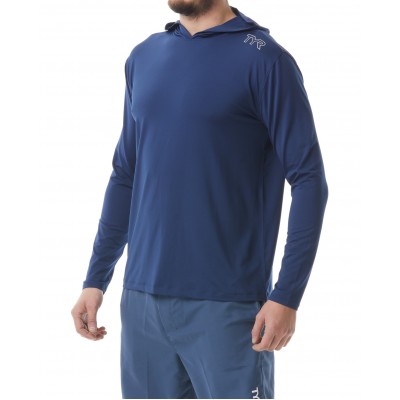 Футболка чоловіча з рукавами та капюшоном TYR Men’s SunDefense Hooded Shirt (TSMLH7A-401)