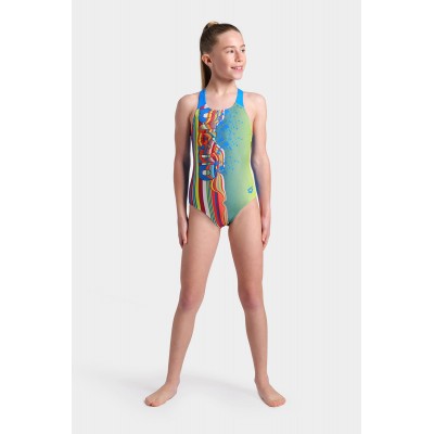 Детский купальник зеленый Arena PALETTE SWIMSUIT SWIM PRO BACK (007918-608)