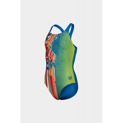 Детский купальник зеленый Arena PALETTE SWIMSUIT SWIM PRO BACK (007918-608)