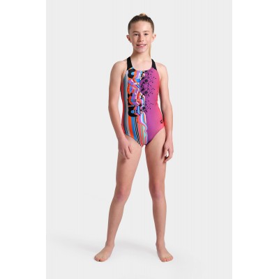 Дитячий купальник рожевий Arena PALETTE SWIMSUIT SWIM PRO BACK (007918-905)