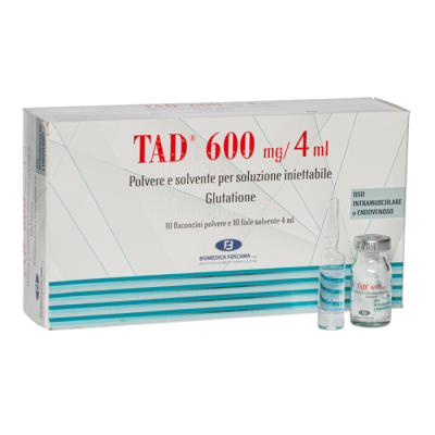 ТАД 600 mg/4ml Препарат ГЛУТАТІОН 10 ампул оригінал (Італія) Biomedica Foscama (Glutathione) Tad 600