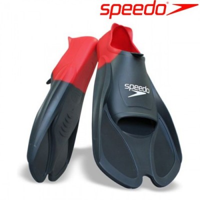 Ласти для тренувань у басейні короткі із закритою п'ятою SPEEDO BIOFUSE TRAINING (8088413991) Чорний/Червоний