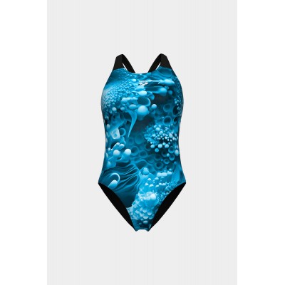 Купальник Arena BLUE FLOWERS SWIMSUIT V BACK (009027-850)