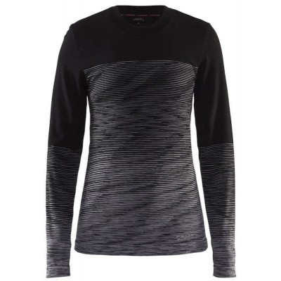 Термобелье женское Craft WOOL COMFORT 2.0 CN LS W black-dark grey melange (1905341-999975) размер М