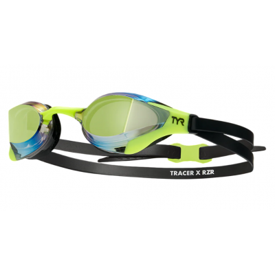 Стартовые очки для плавания TYR Adult Tracer-X RZR Mirrored Racing Goggles (LGTRXRZM-327) салатовые