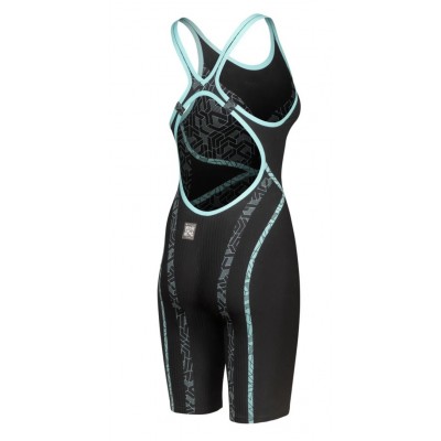 Стартовый женский гидрак для плавания Arena POWERSKIN PRIMO SL OB с открытой спиной (007768-100) черно-бирюзовый, размер F-30/US-24