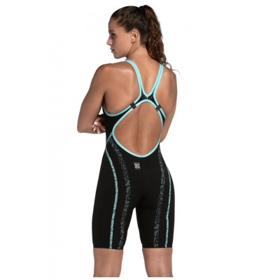 Стартовый женский гидрак для плавания Arena POWERSKIN PRIMO SL OB с открытой спиной (007768-100) черно-бирюзовый, размер F-30/US-24