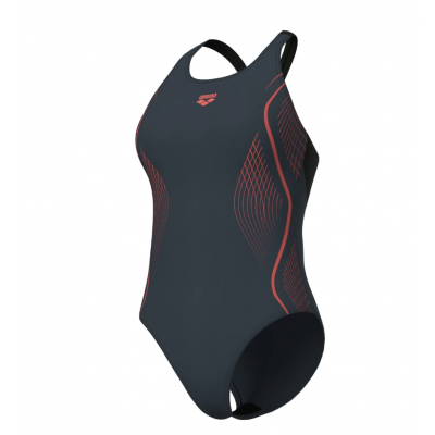 Женский спортивный купальник Arena GRID SWIMSUIT V BACK GRAPHIC (010263-550) размер 46