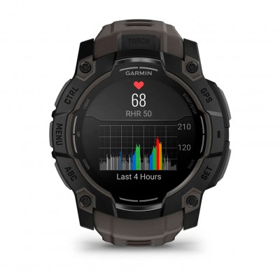 Смарт-годинник Garmin Instinct 3 – 50 мм, з AMOLED дисплеєм та ліхтарем (010-03020-00) хакі