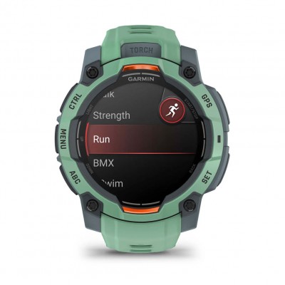 Смарт-годинник Garmin Instinct 3 – 45 мм, з AMOLED дисплеєм та ліхтарем (010-02936-01) зелений