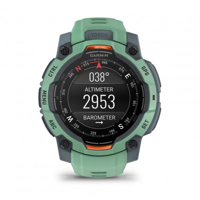 Смарт-годинник Garmin Instinct 3 – 45 мм, з AMOLED дисплеєм та ліхтарем (010-02936-01) зелений