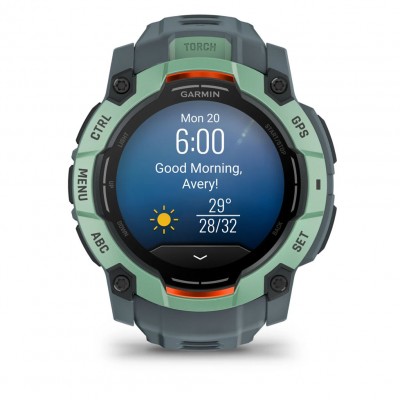 Смарт-годинник Garmin Instinct 3 – 50 мм, з AMOLED дисплеєм та ліхтарем (010-03020-01) Зелений