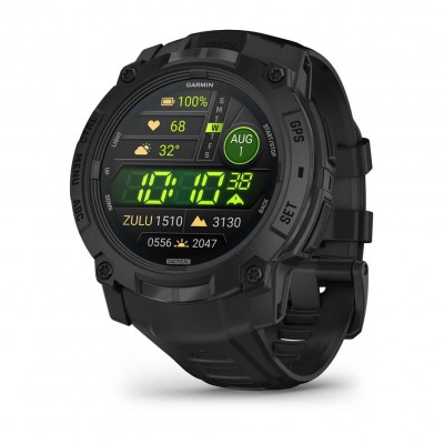 Тактичний годинник для військових Garmin Instinct 3 – 50 мм, з AMOLED дисплеєм та ліхтарем Tactical Edition (010-03020-50) чорний  