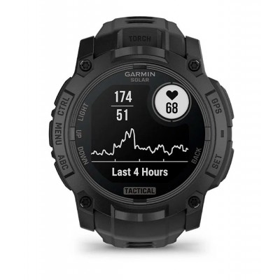Тактичний годинник для військових Garmin Instinct 3 – 50 мм, з ліхтарем та підзарядкою від сонця Solar Tactical Edition (010-02935-50) чорний