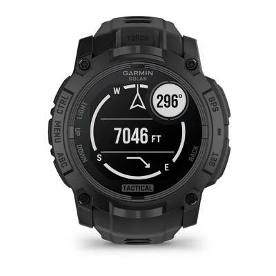 Тактичний годинник для військових Garmin Instinct 3 – 50 мм, з ліхтарем та підзарядкою від сонця Solar Tactical Edition (010-02935-50) чорний