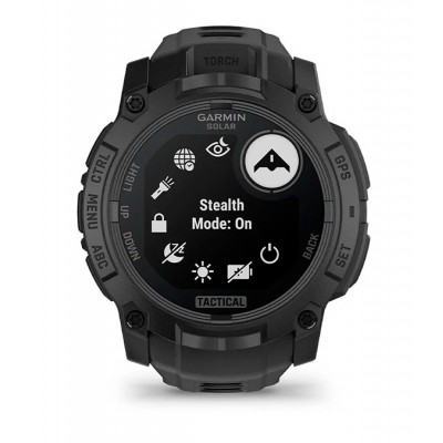 Тактичний годинник для військових Garmin Instinct 3 – 50 мм, з ліхтарем та підзарядкою від сонця Solar Tactical Edition (010-02935-50) чорний