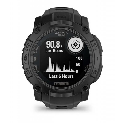 Тактичний годинник для військових Garmin Instinct 3 – 50 мм, з ліхтарем та підзарядкою від сонця Solar Tactical Edition (010-02935-50) чорний