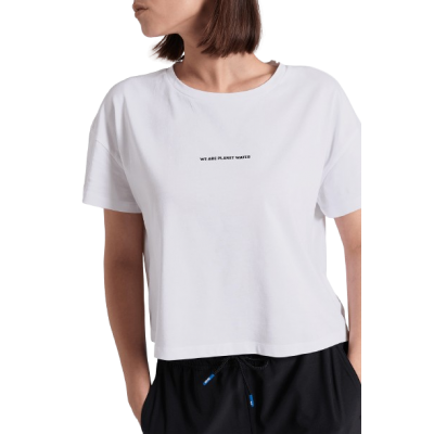 Жіноча футболка Arena CROP TEE PRINTED білого кольору (007391-100)