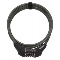 Замок Onguard AKITA, кодовый на 4 цифры, трос 185см х 10мм, черный