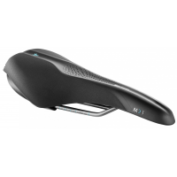 Седло Selle Royal SCIENTIA M1 Moderate, 3D skingel, обивка Black gummy/Black mokka, 289х141мм, 425г, рейлы сталь + Curva suspension, unisex, чёрное