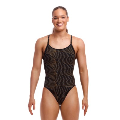 Жіночий купальник для плавання Funkita Ladies Diamond Back One Piece Gold Weaver (FKS033L71943)