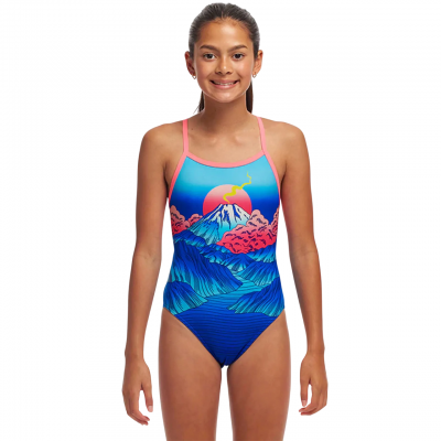 Дитячій купальник для плавання Funkita Girl's Single Strap One Piece Smokin Hot (FKS030G71988