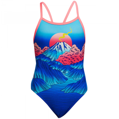 Дитячій купальник для плавання Funkita Girl's Single Strap One Piece Smokin Hot (FKS030G71988