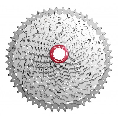 Кассета 11-k 11-46T SUN RACE MX8 MTB, алюминиевый паук, Metallic Silver