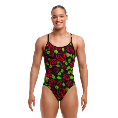 Жіночий купальник для плавання Funkita Ladies Diamond Back One Piece Black Rose (FKS033L71942)