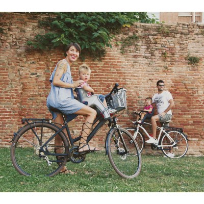 Сиденье пер. Bellelli Rabbit Handlefix до 15кг, серебристое с красной подкладкой