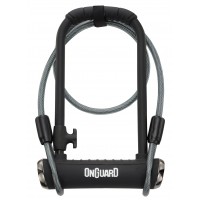 Замок U-образный Onguard Pitbull DT размер скобы 115 x 230мм, толщина 14мм + кабель 120см х 10мм, 4 ключа + 1 с подсветкой, черный