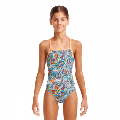 Дитячій купальник для плавання Funkita Girl's Tie Me Tight One Piece Sunny Bunny (FKS036G71742)