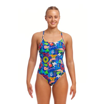 Жіночий купальник для плавання Funkita Ladies Diamond Back One Piece Blues Baby (FKS033L71786)