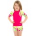 Дитячий топ сонцезахисний для дівчат Aqua SpeedT-SHIRT FLOWER 2123 рожевий, мультиколор (374-122)