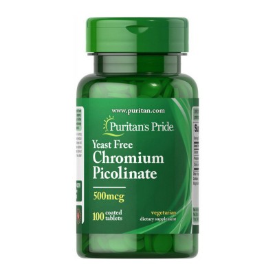Puritan's Pride Chromium Picolinate 500 mcg Yeast Free (100 tablets)