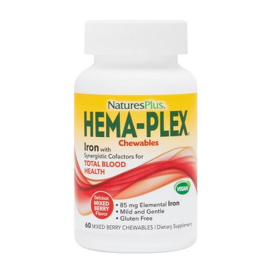 Natures Plus Hema-Plex Iron (60 chew tabs, mixed berry) Natures Plus Hema-Plex Iron (60 chew tabs, mixed berry)