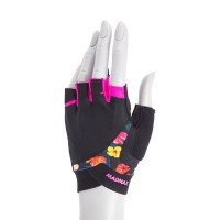Mad Max Flower Power Workout Gloves Black/Flower (M size)