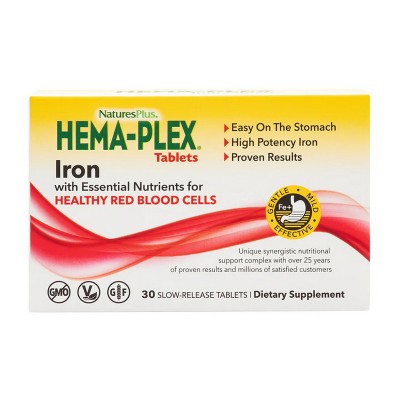 Natures Plus Hema-Plex Iron Tablets (30 tab) Natures Plus Hema-Plex Iron Tablets (30 tab)