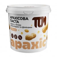 TOM peanut butter Арахісова Паста (1 kg, кранч з фініками та білим шоколадом)