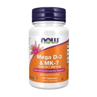 NOW Mega D-3 & MK-7 5000 IU / 180 mcg (60 veg caps)