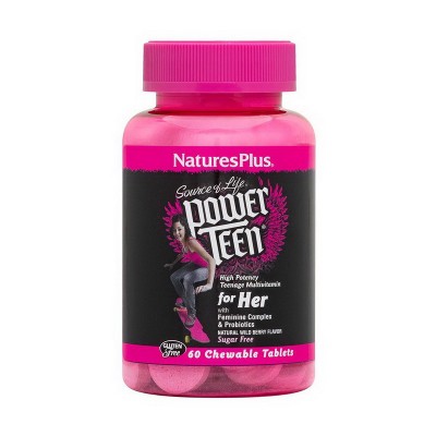 Natures Plus Power Teen for Her multivitamin (60 chew tabs, wild berry) Natures Plus Power Teen for Her multivitamin (60 chew tabs, wild berry)
