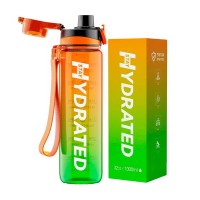 Brave U Hydrate Waterbottle (1 L, orange/green)