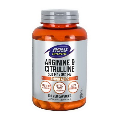 NOW Arginine & Citrulline 500 mg/250 mg (120 caps)